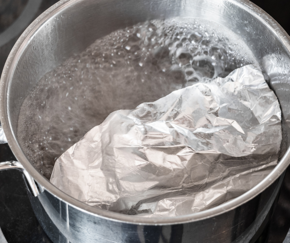 bouillir du papier alu