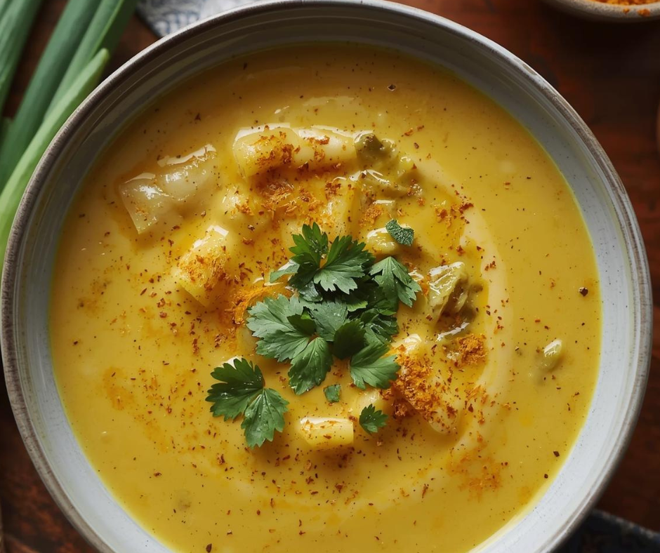 soupe de poireaux au curry